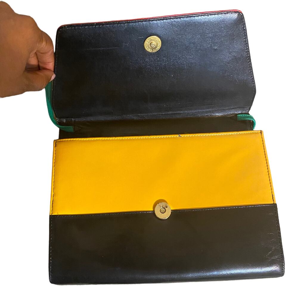 Multicolor Colorblock Envelope Crossbody Bag in Red/Yellow/Black/Royal Blue/Teal - Picture 5 of 10